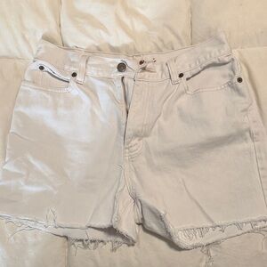 Women’s white denim shorts